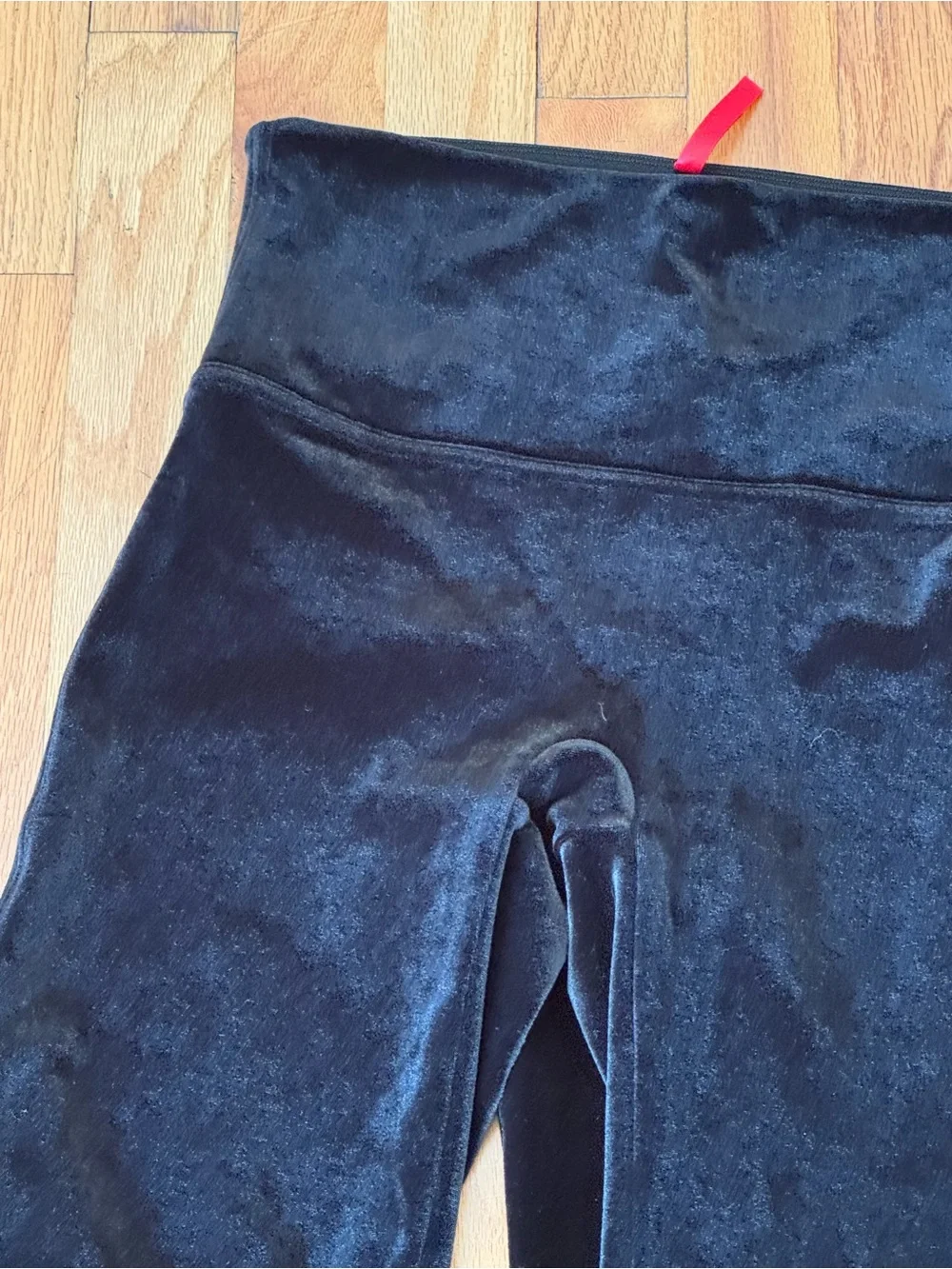SPANX Black Velvet High-Waist Sculpting Leggings